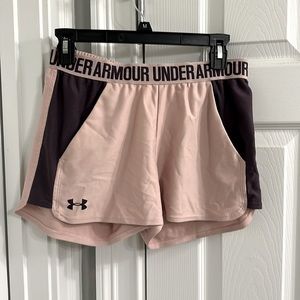 underarmour pink running shorts